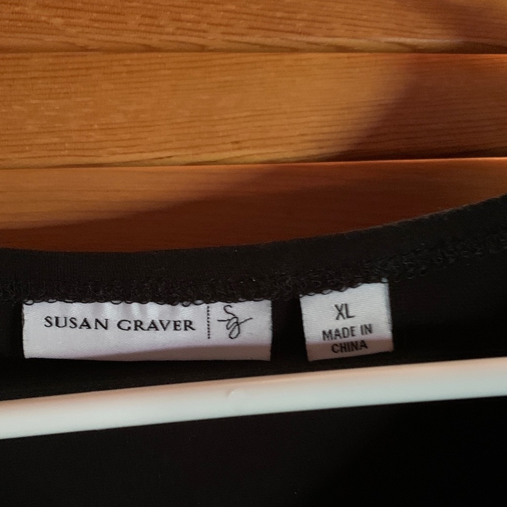 Susan Graver Classic Black Top - Picture 3 of 3